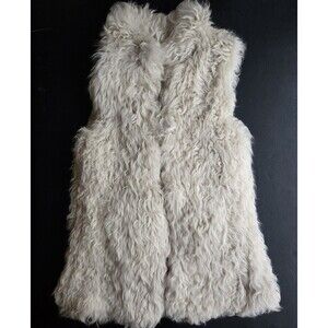 $1500 Theory White Curly Genuine Lamb Fur Shearling Vest Sleeveless Women's M